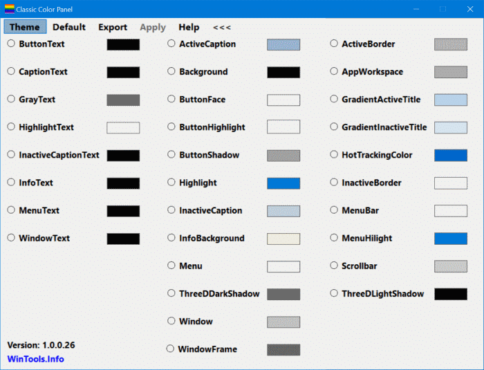 Classic color Panel for Windows 10 pic1