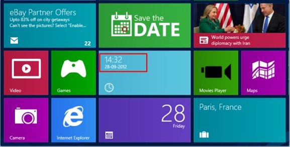 Clock for Windows 8 Start Screen