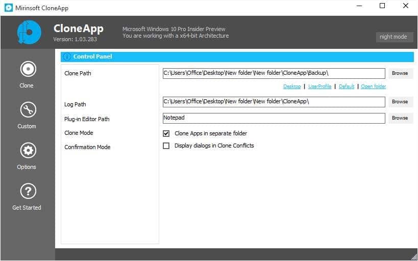 Clone app backup and restore app settings Windows picture2