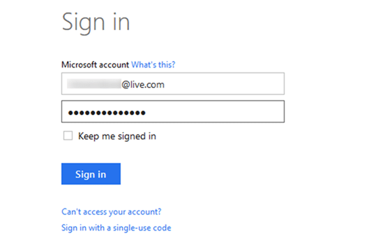 Close Outlook.com account step1