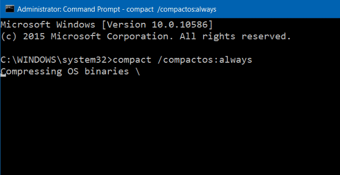 Compress Windows 10 installation files and folders step4