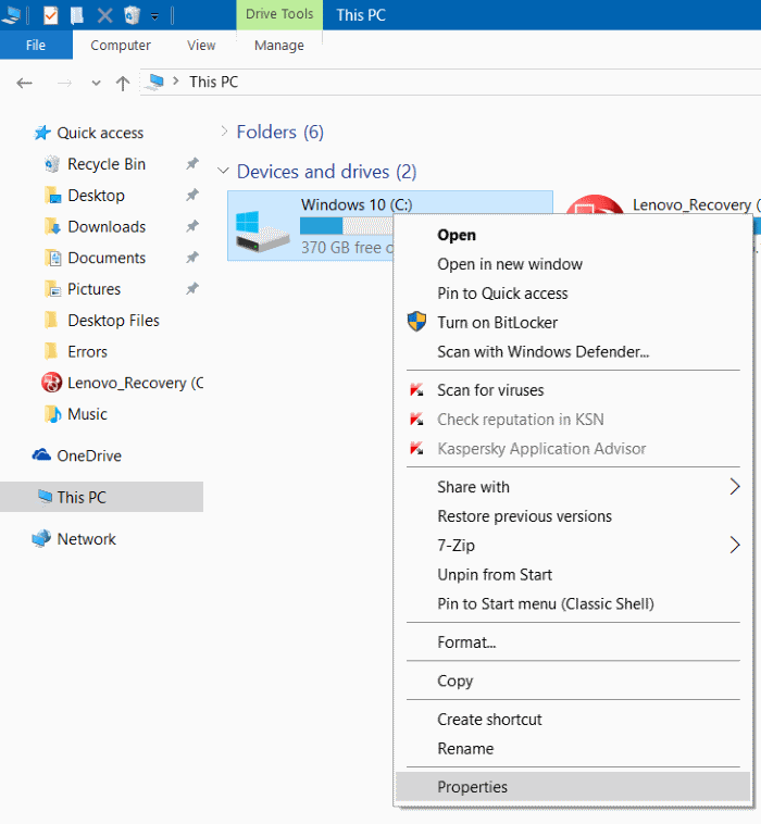 Compress Windows 10 installation files and folders step6