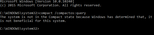Compress Windows 10 installation files to save disk space