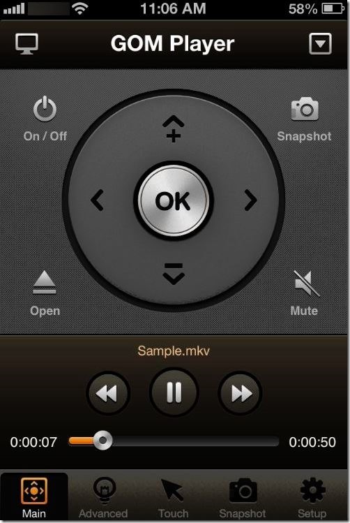 Control GOM Media Player from Phone Picture1