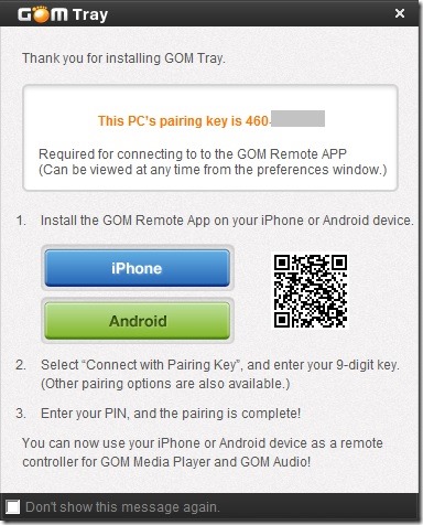 Control GOM Player from Mobile