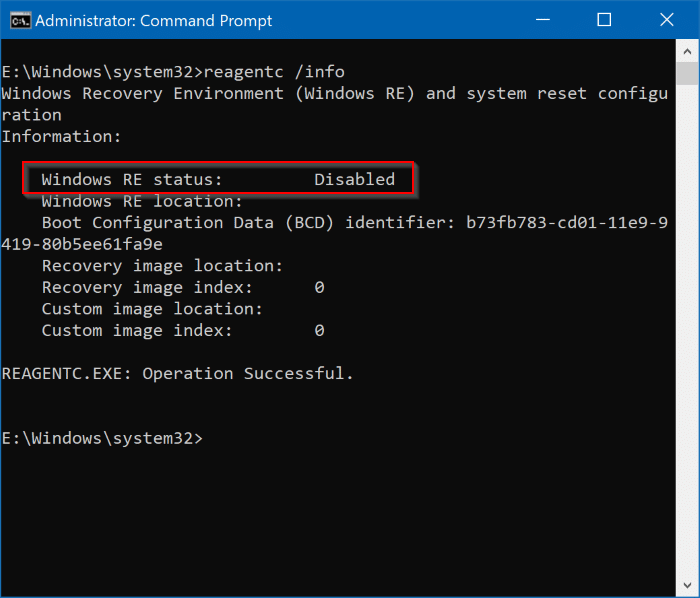 Could not find the recovery environment 2