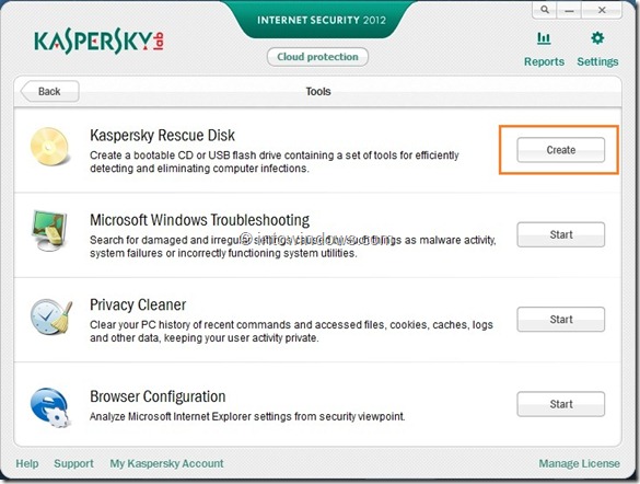 Create Kaspersky Rescue Disk USB Using KIS