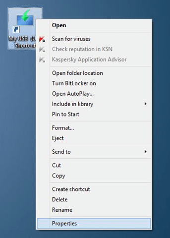 Create Keyboard Shortcut to open USB drive in Windows step6
