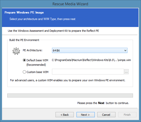 Create Macrium Reflect Rescue Media Step3