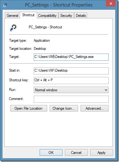 Create PC Settings shortcut on desktop Windows 8.1 Step4