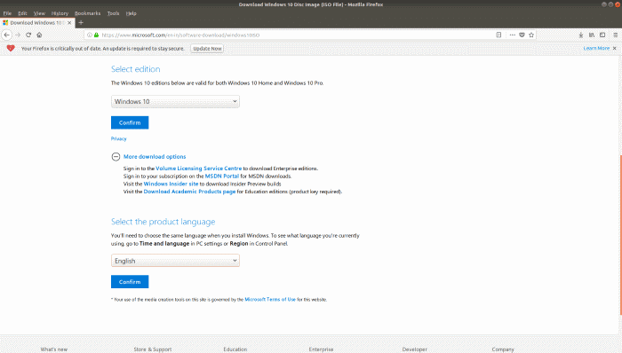Create Windows 10 Bootable USB on Linux (4)