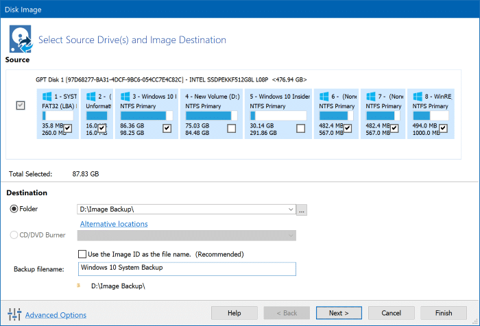 Create Windows 10 system image backup using Macrium Reflect Free pic3