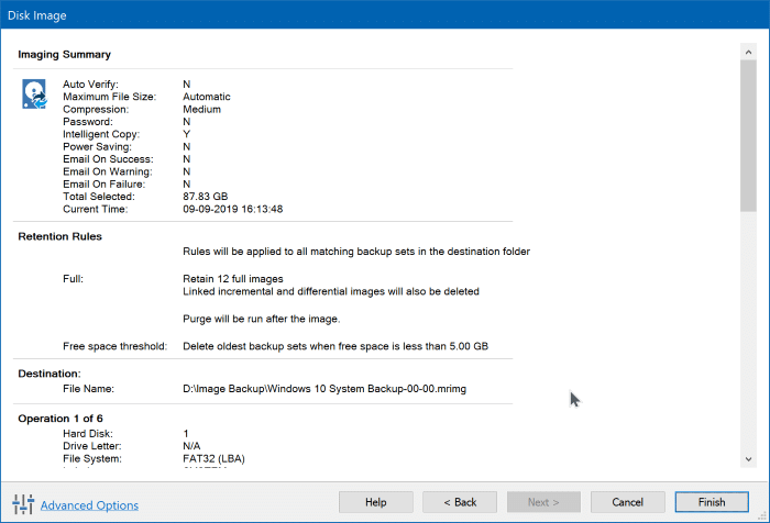 Create Windows 10 system image backup using Macrium Reflect Free pic6