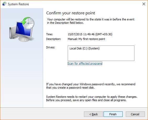 Create a Restore Point in Windows 10 step12