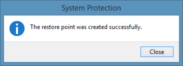 Create a restore point in Windows 8.1 Step5