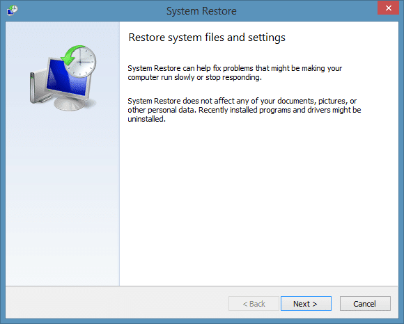 Create a restore point in Windows 8.1 Step7