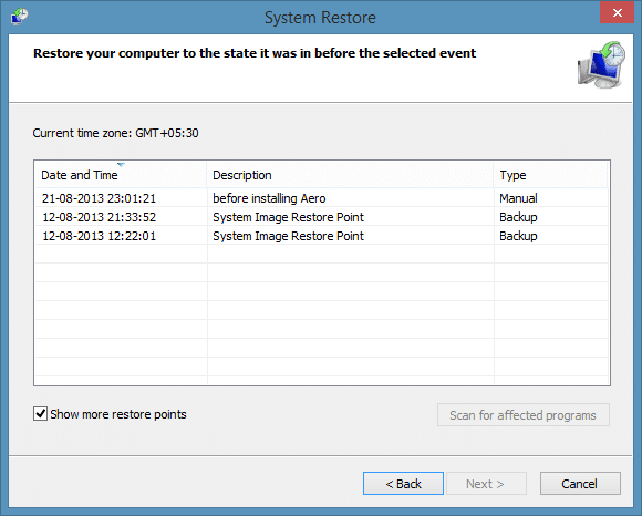 Create a restore point in Windows 8.1 Step8