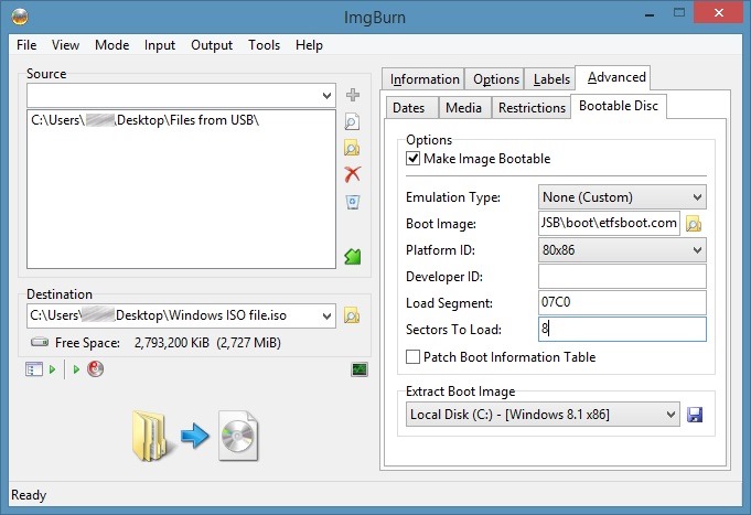 create bootable Windows iso from usb step4.2
