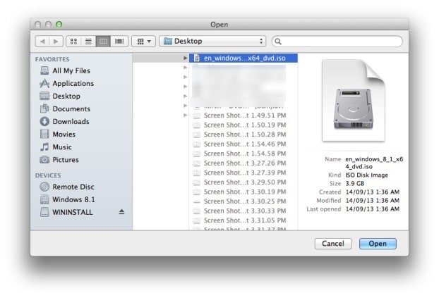 Create bootable Windows 8.1 USB on Mac Step4
