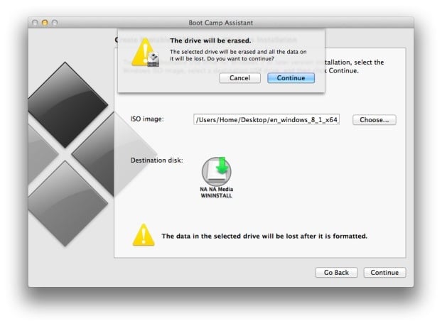 Create bootable Windows 8.1 USB on Mac Step5
