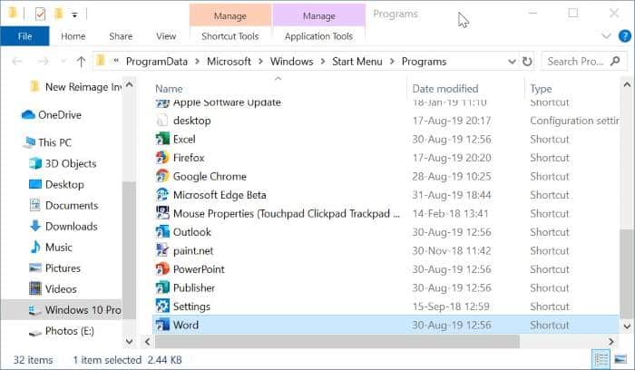 create run command for programs in Windows 10 pic2