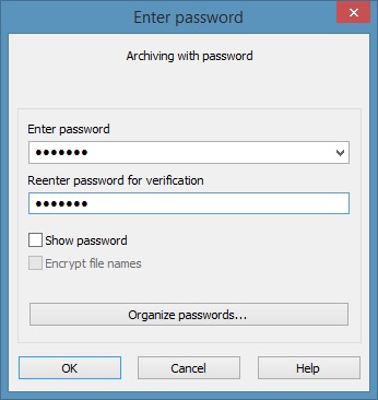 Create zip file with password in Windows 7 Windows 8 Step6