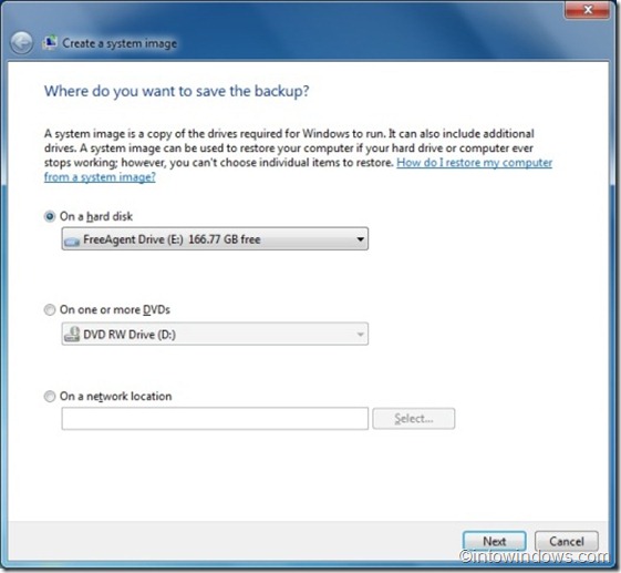 Create a system image backup