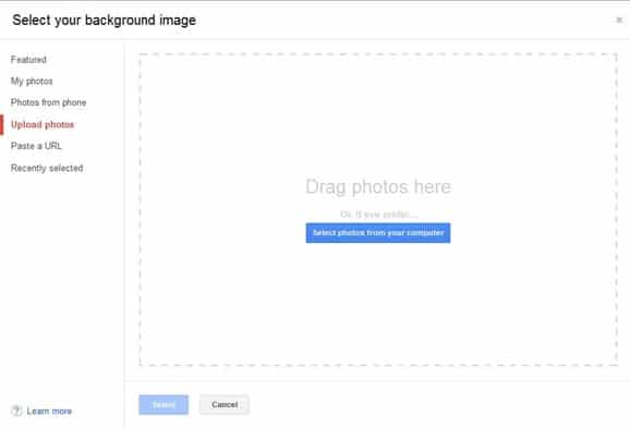 Custom Image As Gmail Background