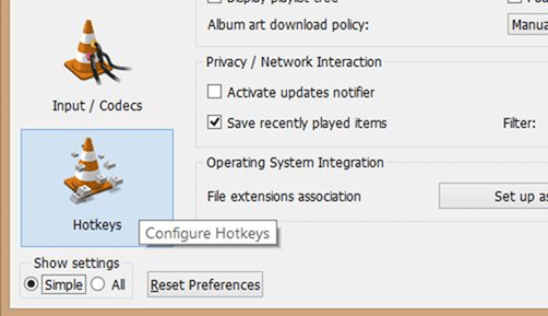 Customize VLC player keyboard shortcuts step21