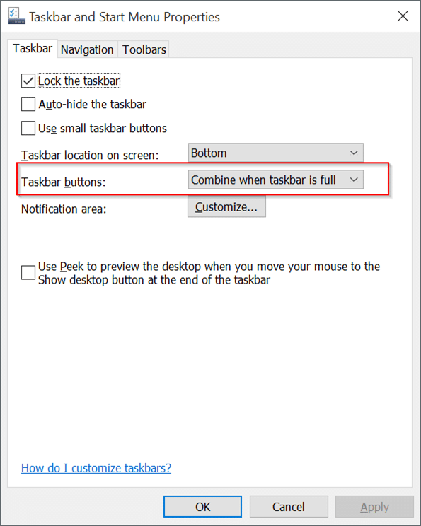 Customize Windows 10 taskbar pic6.2