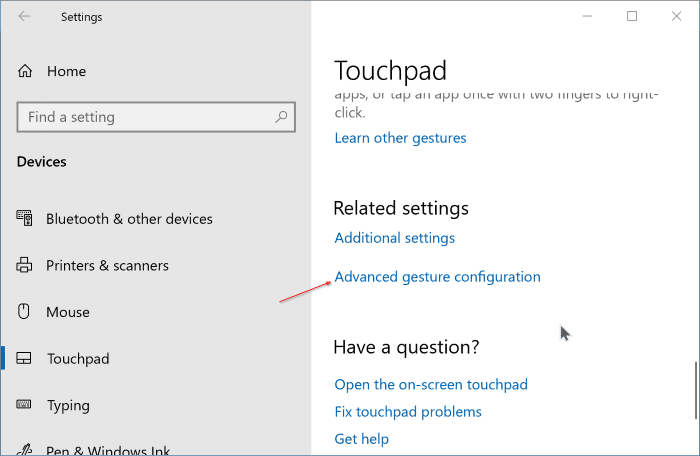 Customize touchpad gesture actions in Windows 10 (2)