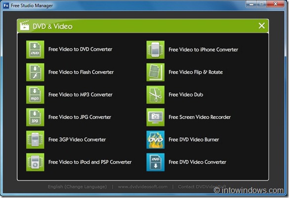 DVD Category In Free Studio Manager