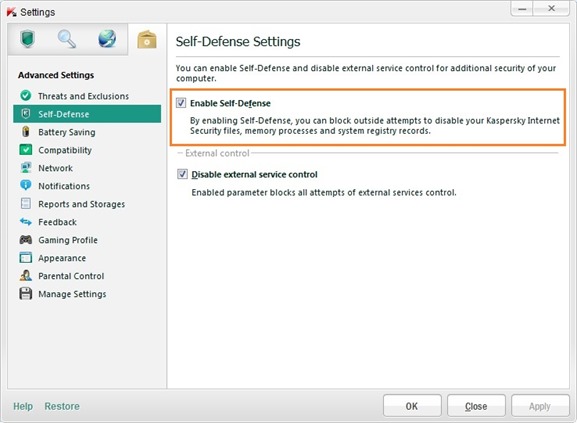 Delete Kaspersky Temporary Files step1