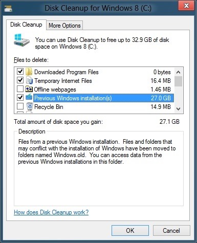 Delete Windows.old Folder In Windows 8 Step5