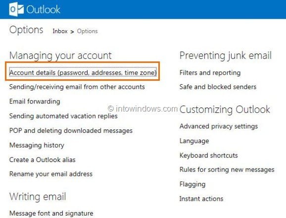 Delete or Close Outlook.com Account Step1