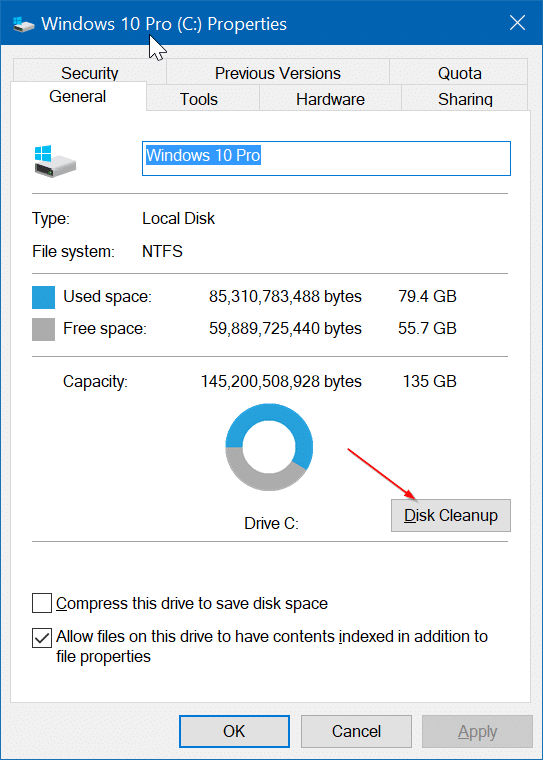 Delete $windows.~BT and $Windows.~WS folders in Windows 10 pic1