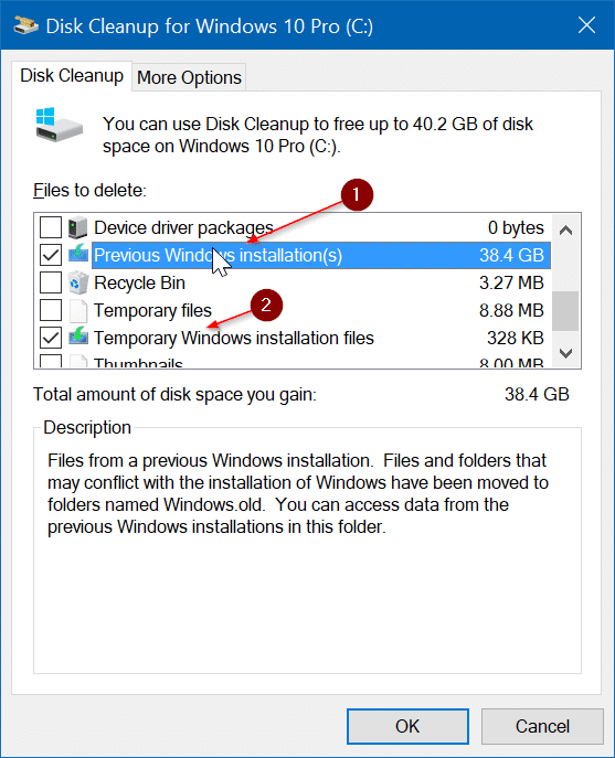 Delete $windows.~BT and $Windows.~WS folders in Windows 10 pic3