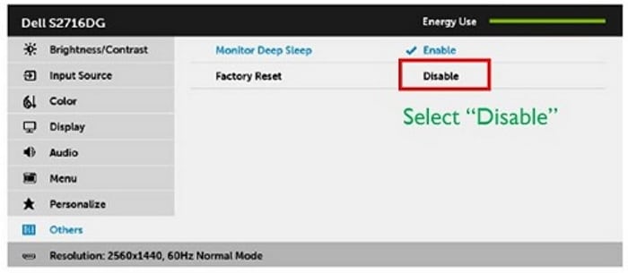 Dell monitor not waking up from sleep pic2