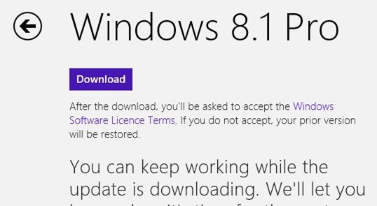Direct Upgrade from Windows 8 to Windows 8.1 Update step