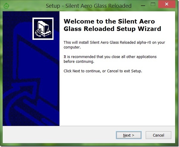 Disable Aero Glass for Windows 8 Demo warning