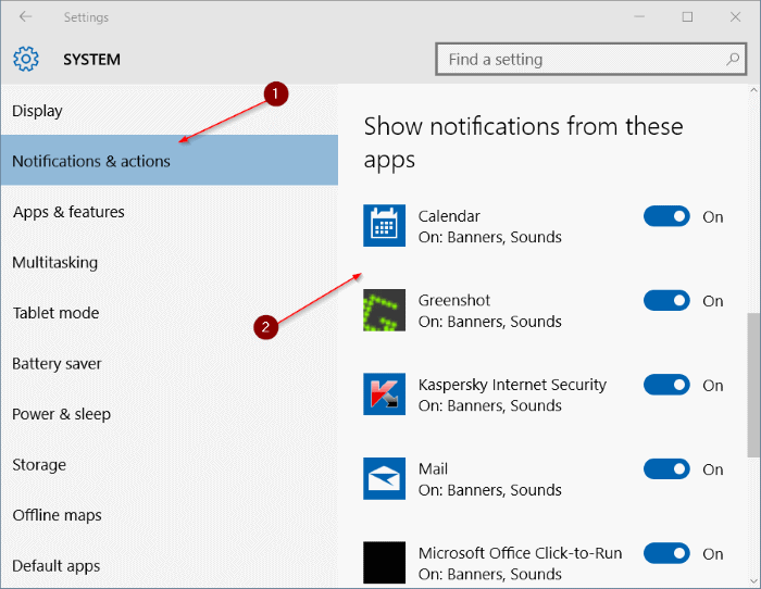 Disable Notification Sound in Windows 10 step3