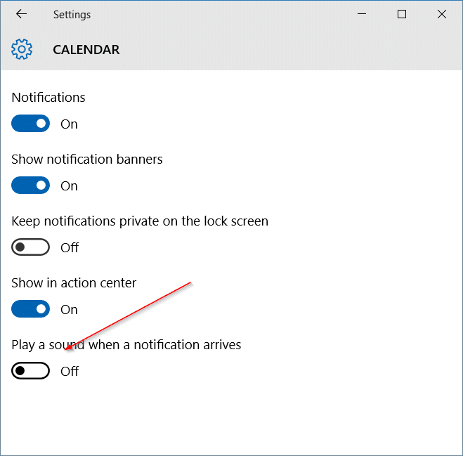 Disable Notification Sound in Windows 10 step4