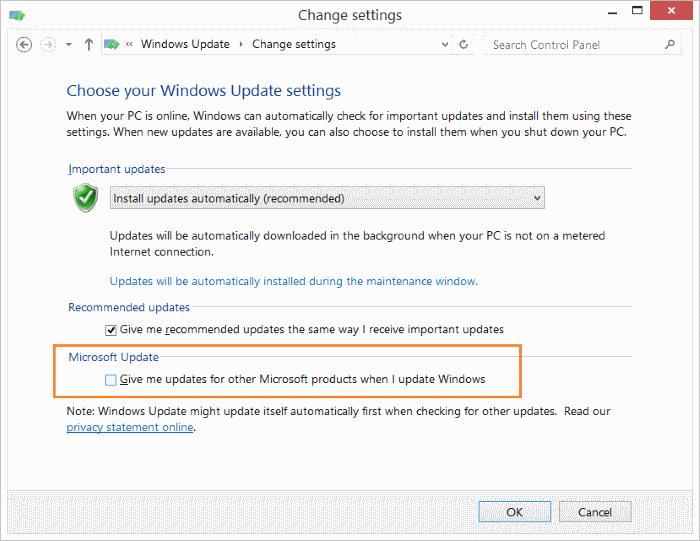 Disable Office 2016 2013 updates Windows 8.1 step2