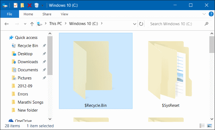 Disable Recycle Bin in Windows 10