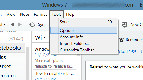Disable Related to what you're working on in evernote picture1