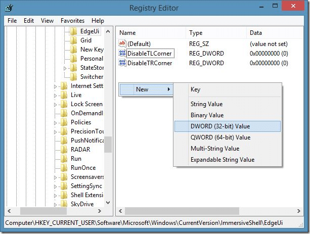 Disable Sidebar In Windows 8.1 Step3