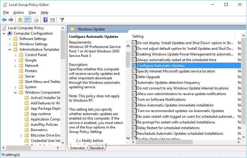 Disable Windows Update In Windows 10 Step3