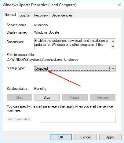 Disable Windows Update In Windows 10 Step7