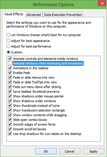 Disable animations when maximizing minimizing step3
