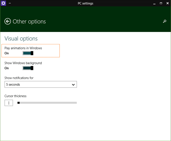 Disable animations when maximizing minimizing step7